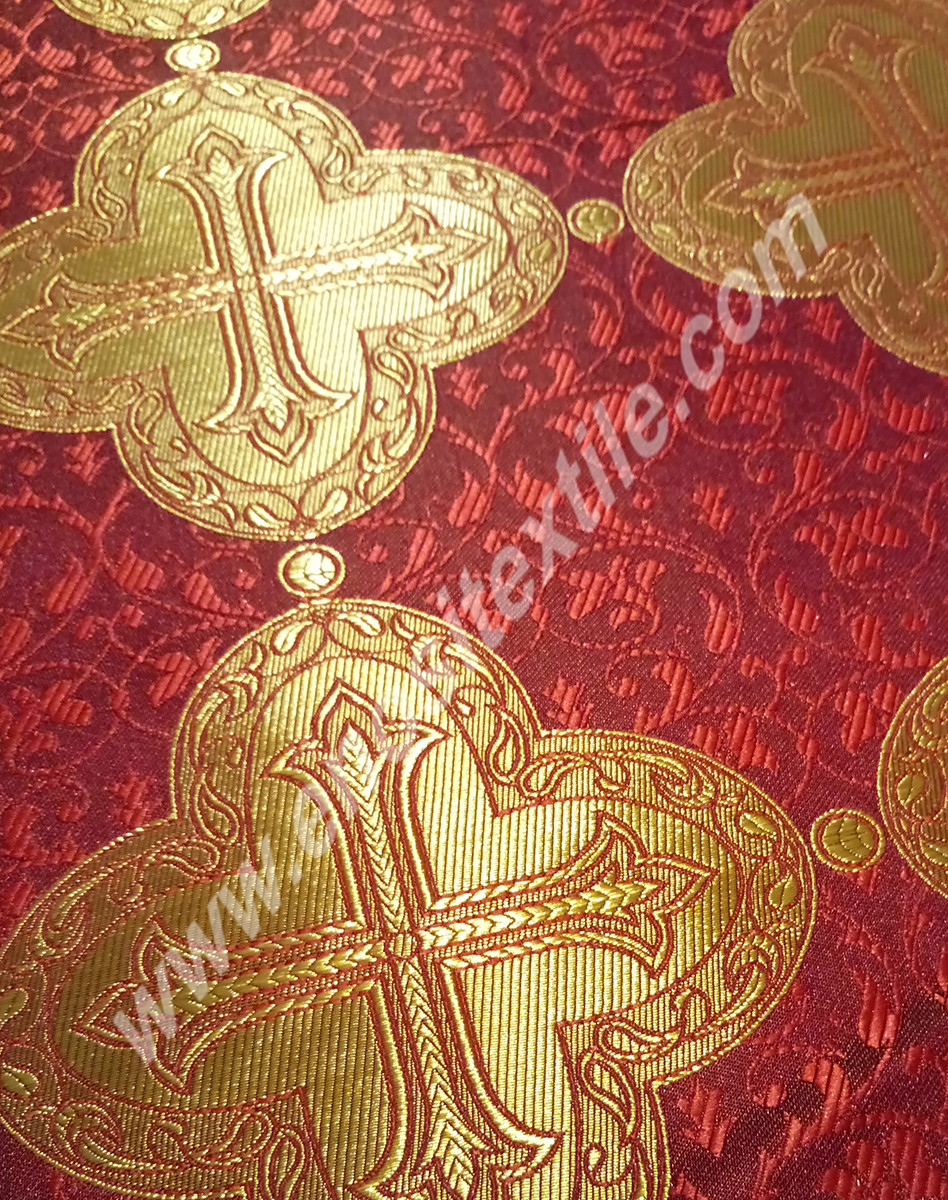 KL-050 Claret Red-Gold Brocade Fabrics